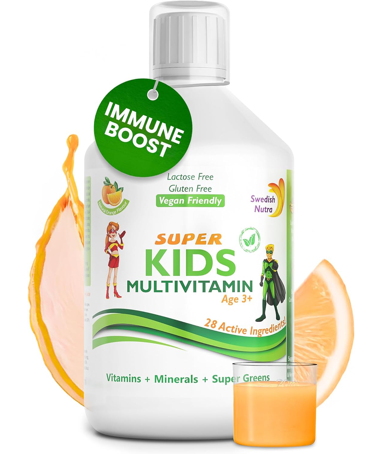 Swedish Nutra - Super Kids Multivitamin Liquid Food Supplement - 500 ml